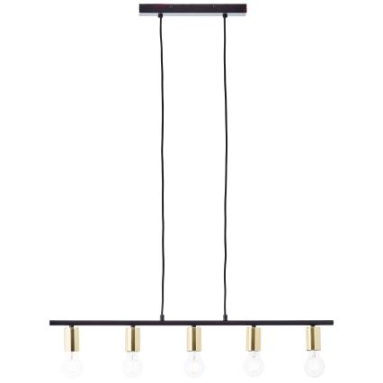 Brilliant - Taklampa på vajer KERRY 5xE27/40W/230V svart/mässing