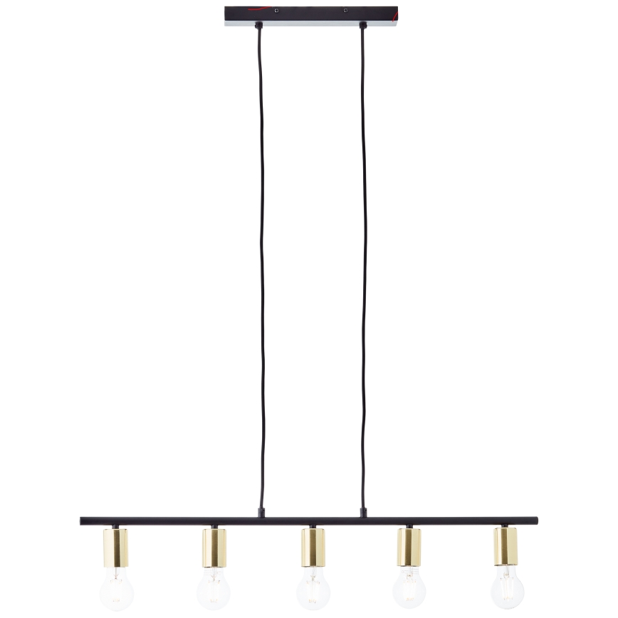 Brilliant - Taklampa på vajer KERRY 5xE27/40W/230V svart/mässing