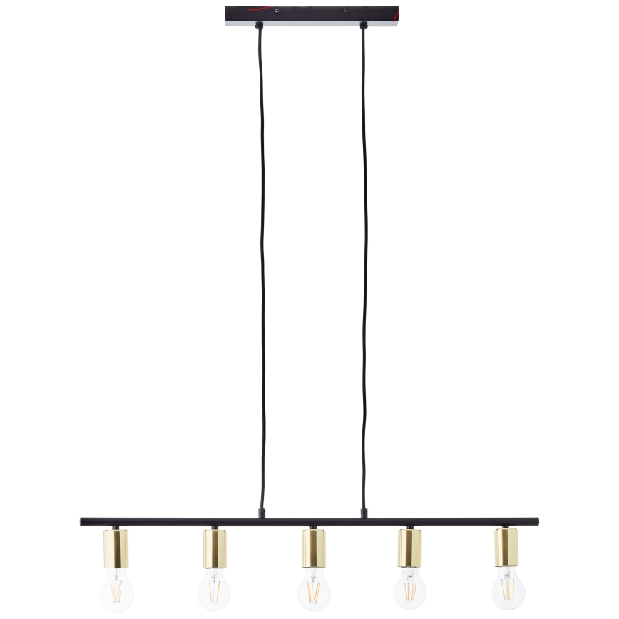 Brilliant - Taklampa på vajer KERRY 5xE27/40W/230V svart/mässing