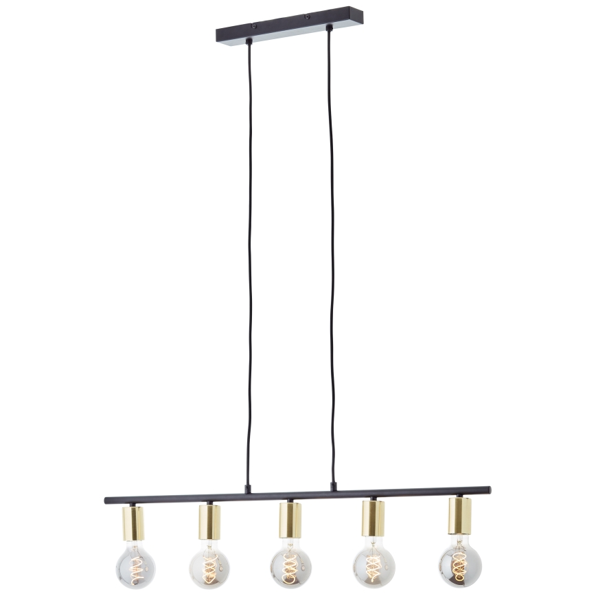 Brilliant - Taklampa på vajer KERRY 5xE27/40W/230V svart/mässing