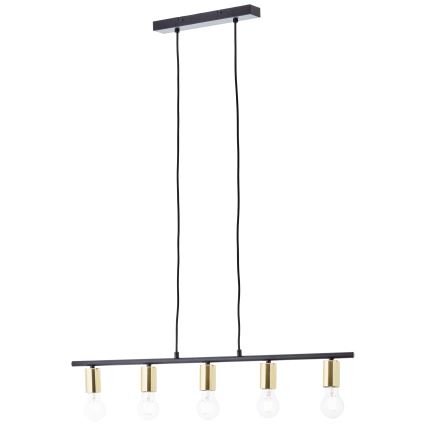 Brilliant - Taklampa på vajer KERRY 5xE27/40W/230V svart/mässing