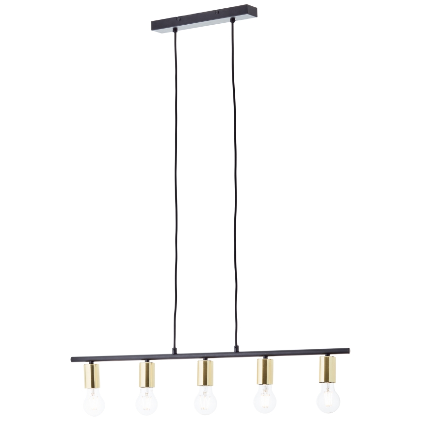 Brilliant - Taklampa på vajer KERRY 5xE27/40W/230V svart/mässing