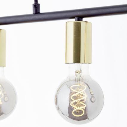 Brilliant - Taklampa på vajer KERRY 5xE27/40W/230V svart/mässing