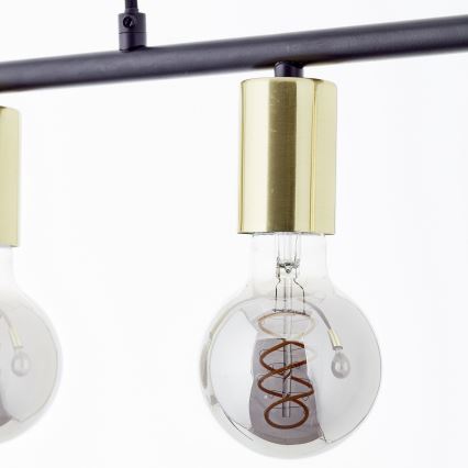 Brilliant - Taklampa på vajer KERRY 5xE27/40W/230V svart/mässing