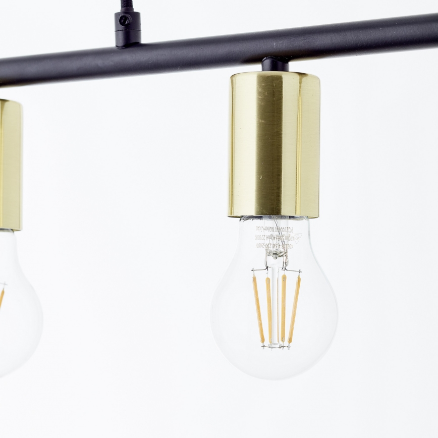 Brilliant - Taklampa på vajer KERRY 5xE27/40W/230V svart/mässing