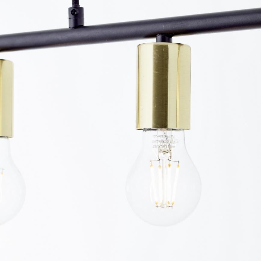 Brilliant - Taklampa på vajer KERRY 5xE27/40W/230V svart/mässing