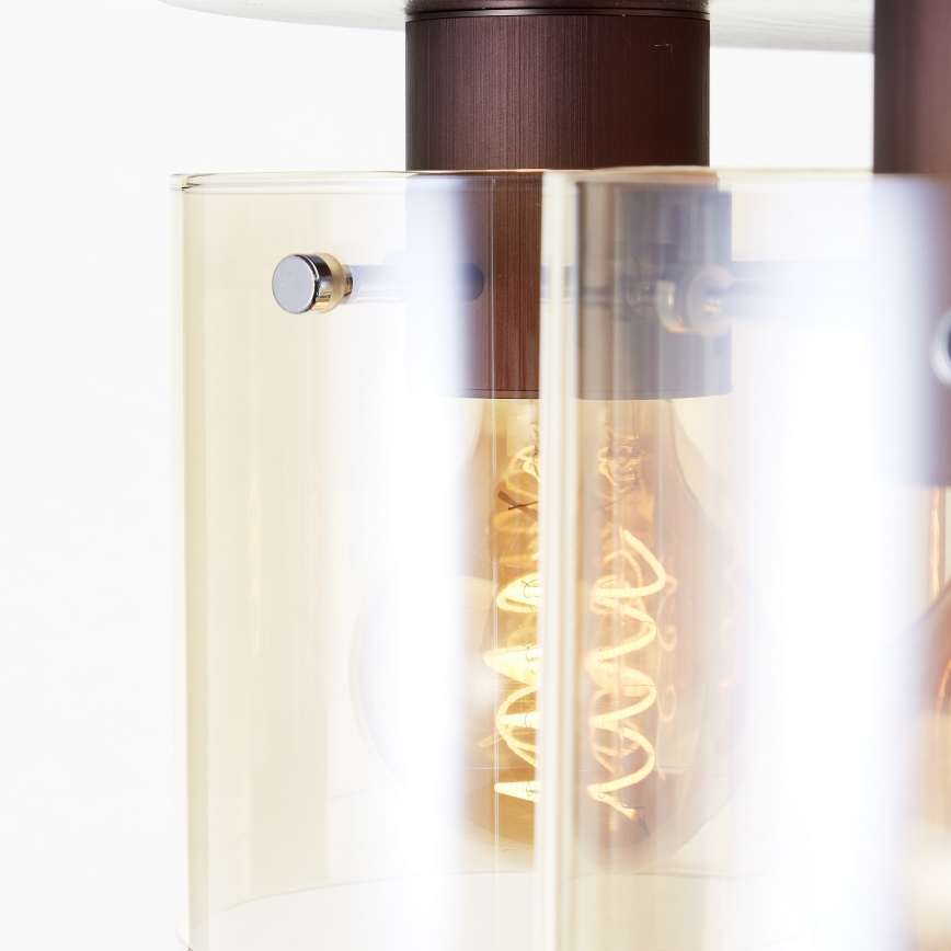 Brilliant - Taklampa PETJE 5xE27/40W/230V Ø 52 cm brun/rökfärgad