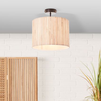 Brilliant - Taklampa WIMEA 1xE27/52W/230V Ø 30 cm svart/beige
