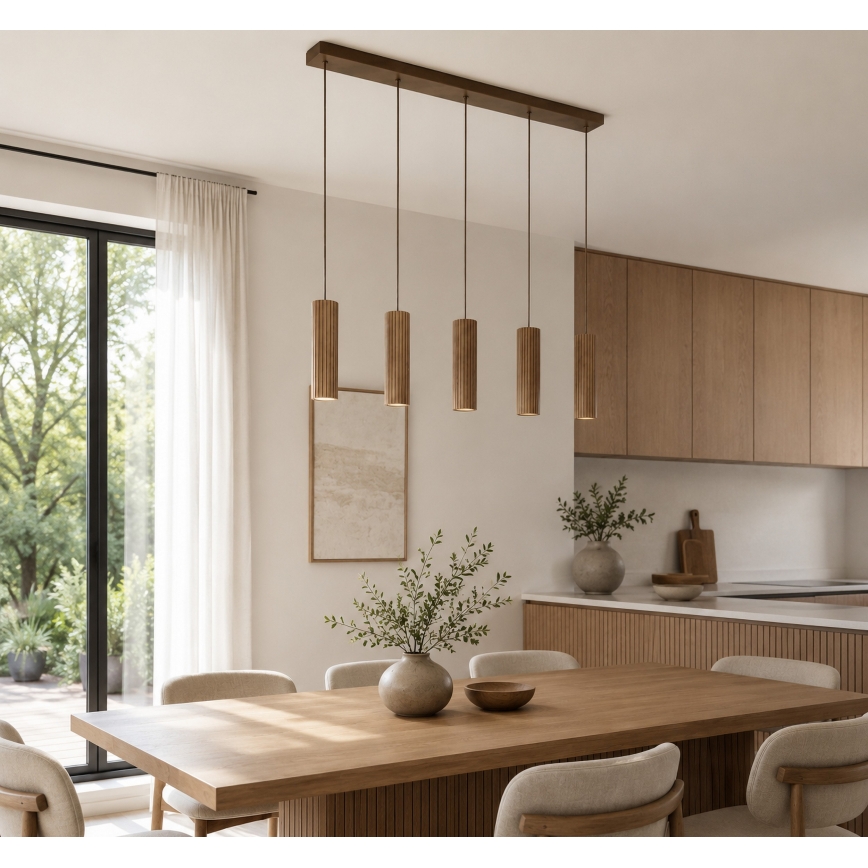 Brilliant - Takpendel LAKEWOOD 5xGU10/10W/230V brun
