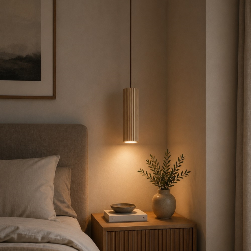 Brilliant - Takpendel på kabel LAKEWOOD 1xGU10/10W/230V Ø 10 cm, brun