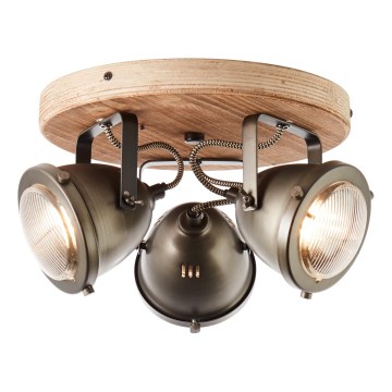 Brilliant - Takspot CARMEN WOOD 3xGU10/5W/230V Eukalyptus