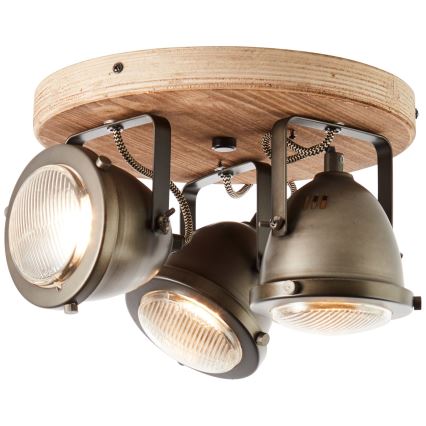Brilliant - Takspot CARMEN WOOD 3xGU10/5W/230V Eukalyptus