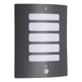 Brilliant - Utomhus vägglampa med rörelse- och skymningssensor TODD 1xE27/60W/230V IP44 antracit