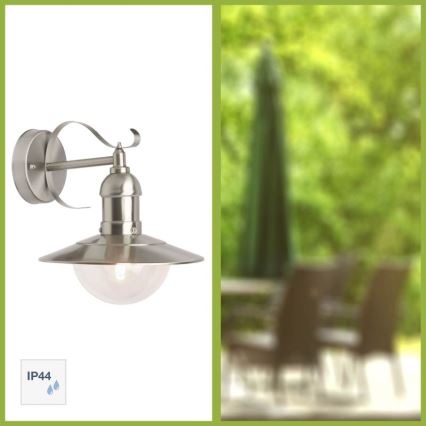 Brilliant - Vägglampa för utomhusbruk ARTO 1xE27/60W/230V IP44 skinande krom