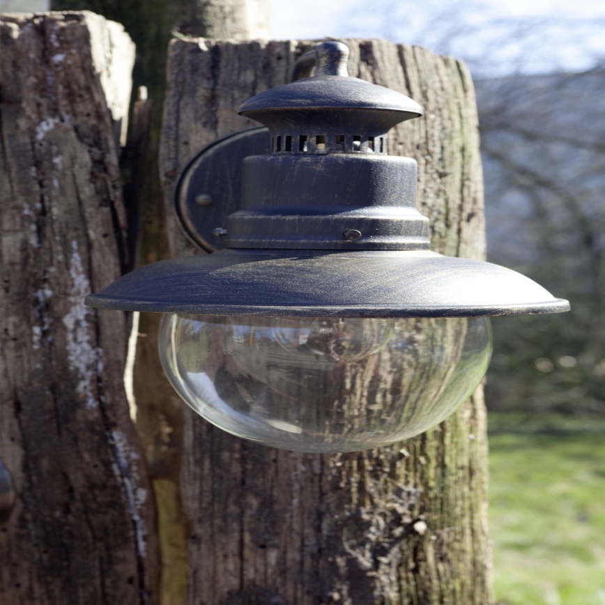 Brilliant - Vägglampa för utomhusbruk ARTU 1xE27/60W/230V IP44 patina/guld