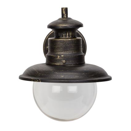 Brilliant - Vägglampa för utomhusbruk ARTU 1xE27/60W/230V IP44 patina/guld