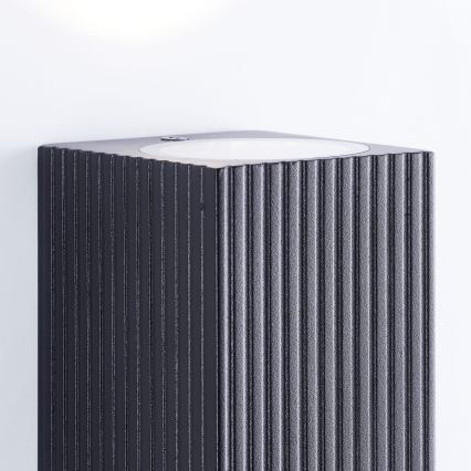 Brilliant - Vägglampa för utomhusbruk JELANI 2xGU10/10W/230V IP44 svart