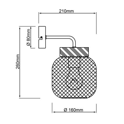 Brilliant - Vägglampa GIADA 1xE27/40W/230V grå