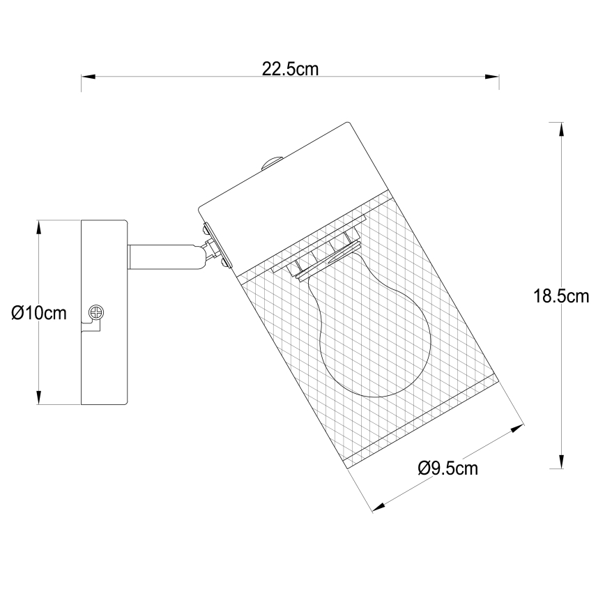 Brilliant - Väggspot KAMOLO 1xE27/40W/230V svart