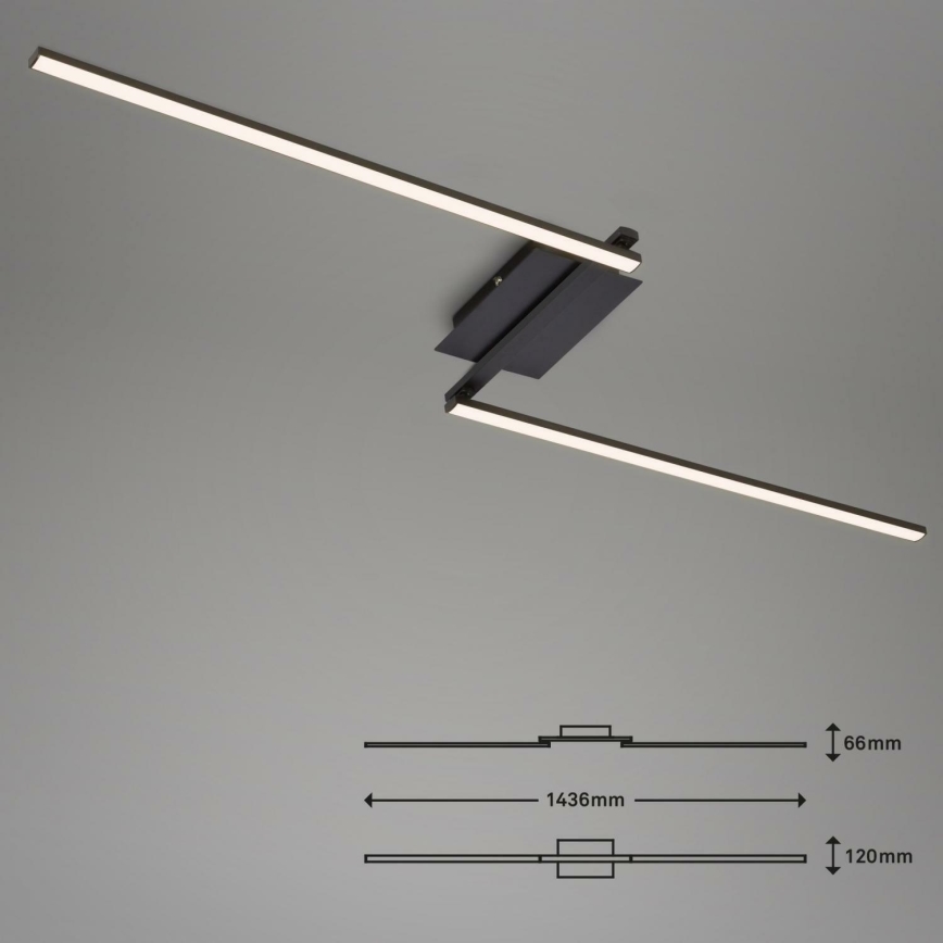 Brilo 3500-015 - LED fäst ljuskrona STAFF 2xLED/6W/230V svart