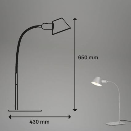 Brilo - Bordslampa 1xE27/10W/230V matt krom