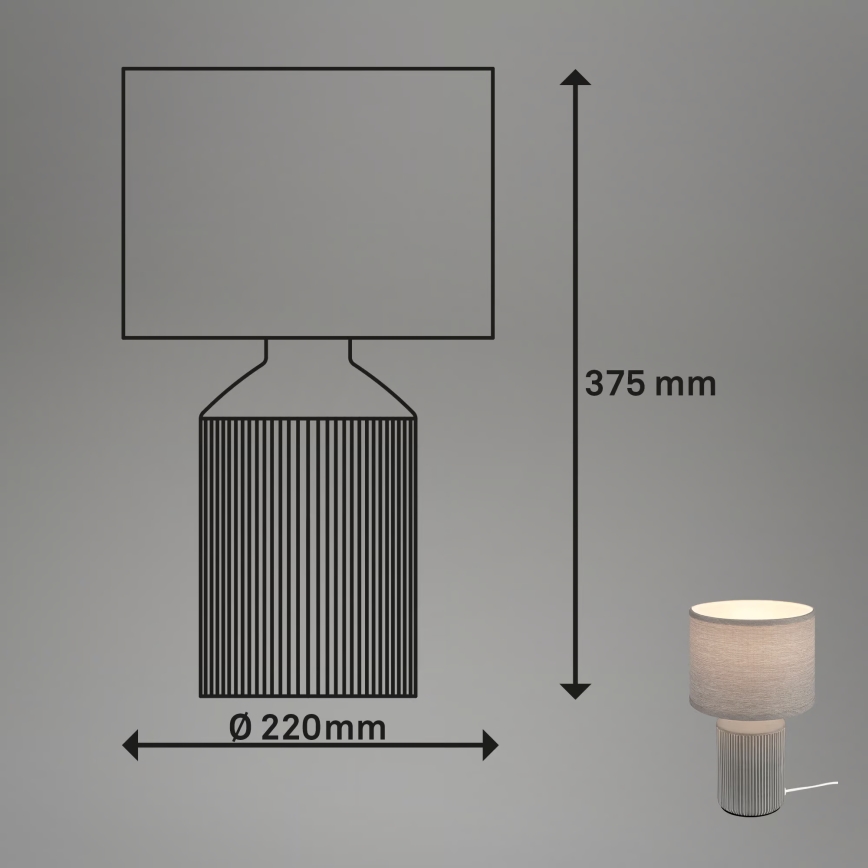 Brilo - Bordslampa INO 1xE14/10W/230V grå