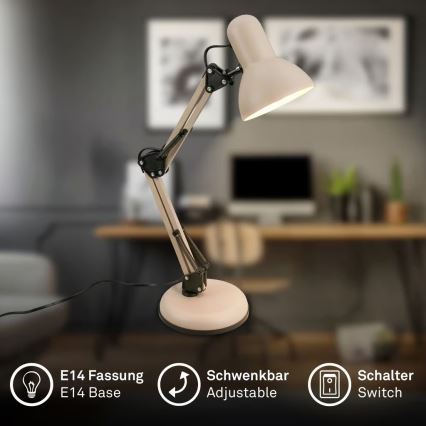 Brilo - Bordslampa PIXA 1xE14/25W/230V beige