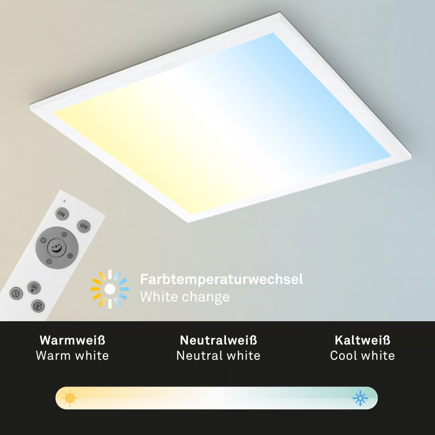 Brilo - Dimbart LED-takarmatur LED/21W/230V 3000-6500K 38x38 cm vit + fjärrkontroll
