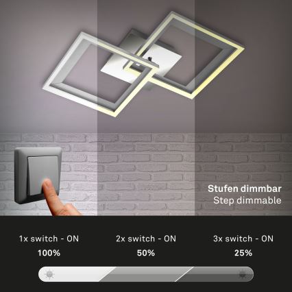 Brilo - Dimbar LED ytmonterad ljuskrona FRAME 2xLED/11W/230V