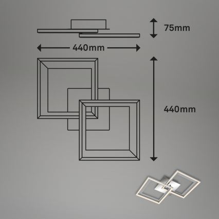 Brilo - Dimbar LED ytmonterad ljuskrona FRAME 2xLED/11W/230V
