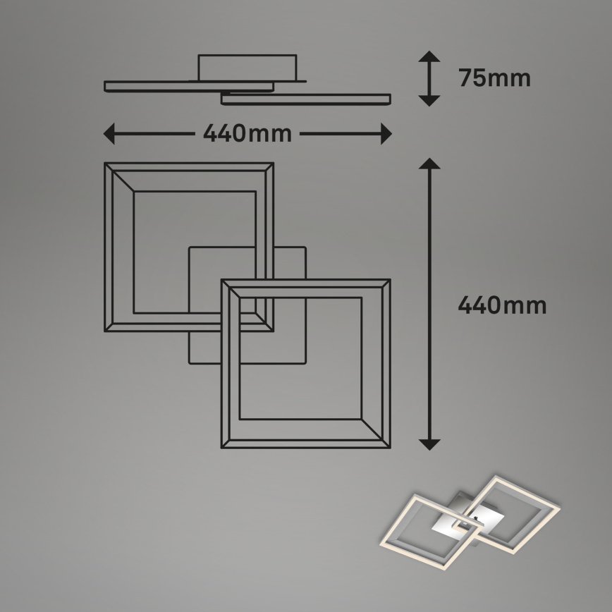Brilo - Dimbar LED ytmonterad ljuskrona FRAME 2xLED/11W/230V