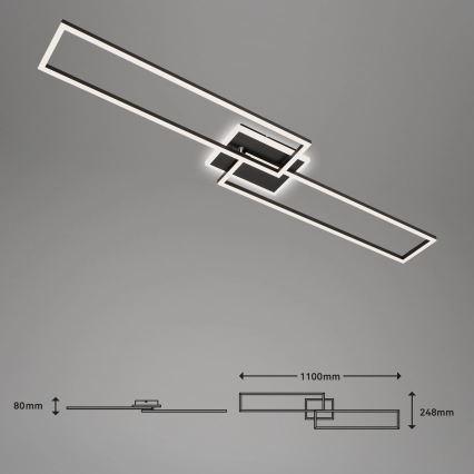 Brilo - Dimbar LED ytmonterad ljuskrona FRAME 2xLED/20W/230V 2700-6500K + fjärrkontroll