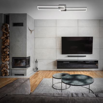 Brilo - Dimbar LED ytmonterad ljuskrona FRAME 2xLED/20W/230V 2700-5000K + fjärrkontroll