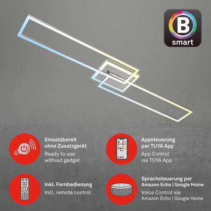 Brilo - Dimbar LED ytmonterad ljuskrona FRAME 2xLED/20W/230V 2700-6500K Wi-Fi Tuya + fjärrkontroll