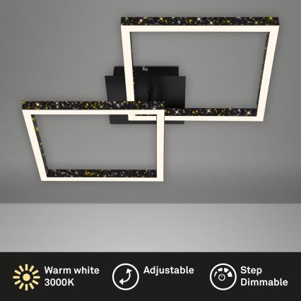 Brilo - Dimbar LED ytmonterad ljuskrona FRAME 2xLED/9W/230V