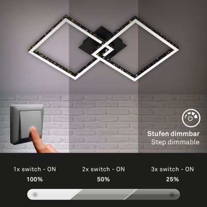 Brilo - Dimbar LED ytmonterad ljuskrona FRAME 2xLED/9W/230V