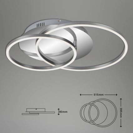 Brilo - Dimmbar LED-takarmatur FRAMES LED/14W/230V + LED/22W 3000K