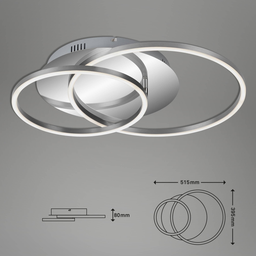 Brilo - Dimmbar LED-takarmatur FRAMES LED/14W/230V + LED/22W 3000K