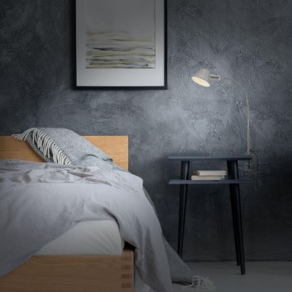 Brilo - Flexibel bordslampa med klämma 1xE27/10W/230V silver