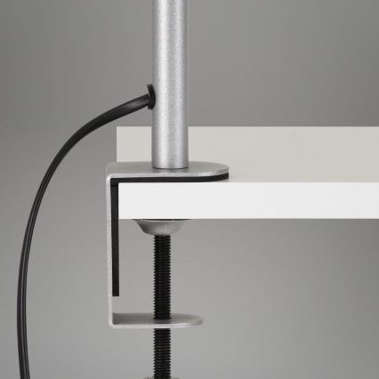 Brilo - Flexibel bordslampa med klämma 1xE27/10W/230V silver