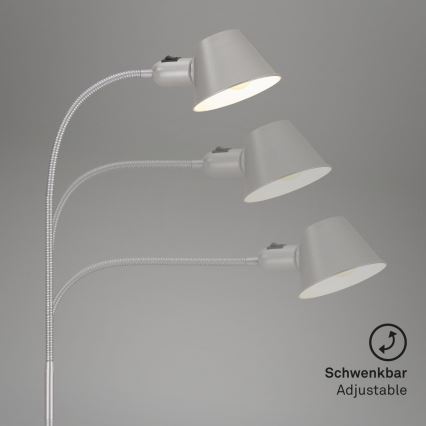 Brilo - Flexibel golvlampa 1xE27/10W/230V silver