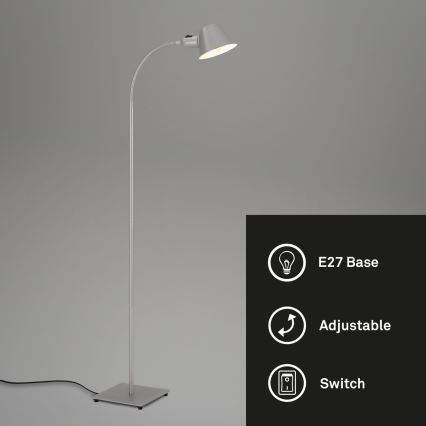 Brilo - Flexibel golvlampa 1xE27/10W/230V silver