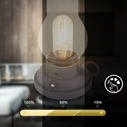 Brilo - KANEA dimbar uppladdningsbar utomhusbordslampa LED/1,5W/5V IP44 1200 mAh antracit