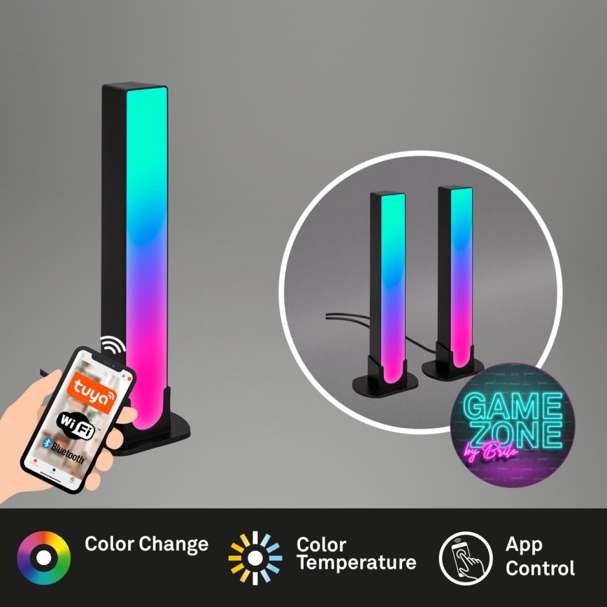 Brilo - KIT 2x LED RGBIC Ljusreglerad bordslampa LED/12W/230V 3000-6500K Wi-Fi Tuya