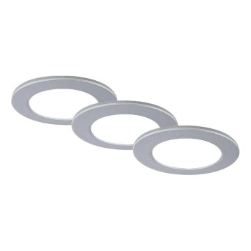 Brilo - KIT 3x Infälld LED badrumsbelysning LED/4W/230V IP44 3000/4000K silver
