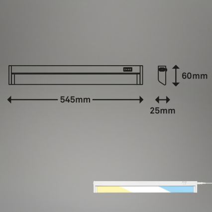 Brilo - LED-armatur för underskåp LED/6W/230V 2700/4000/6500K 54,5 cm vit