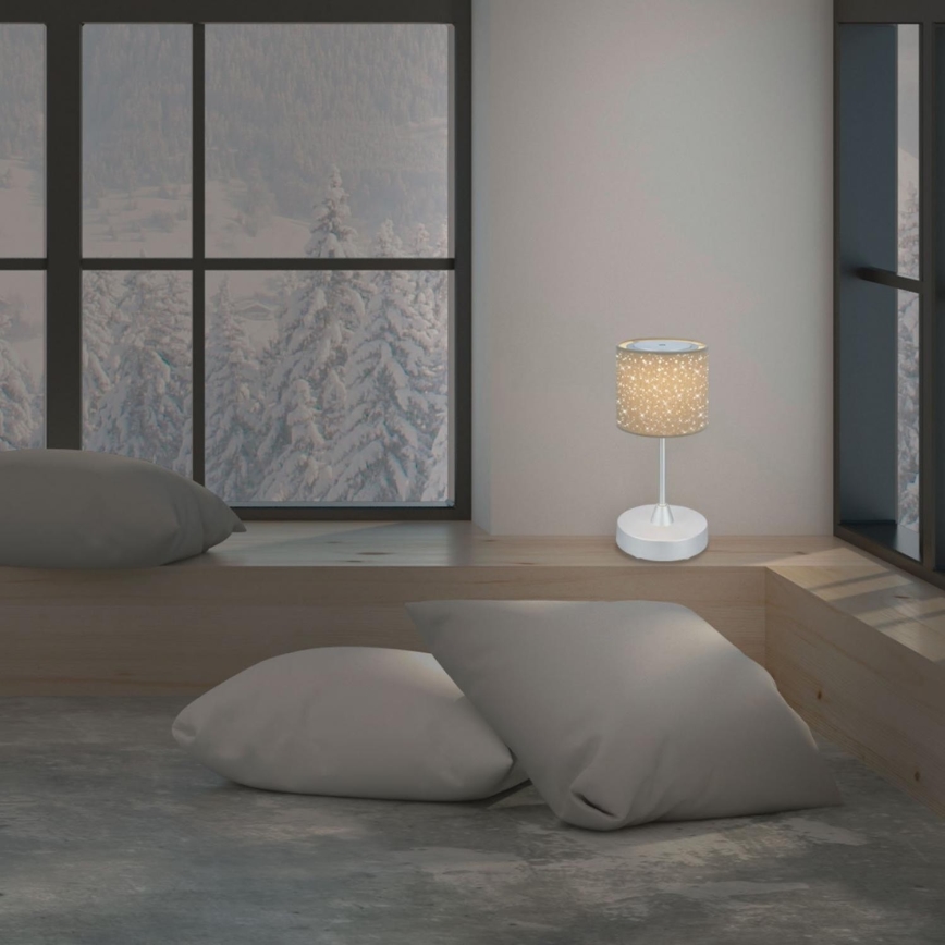 Brilo - LED Dimbart uppladdningsbart utomhusbordslampa LOLE LED/3W/5V 2000mAh IP44 silver/beige