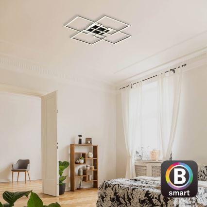 Brilo - dimbart LED-takarmatur FRAME LED/50W/230V 2700-6500K 72,4x72,4cm svart Wi-Fi Tuya + fjärrkontroll