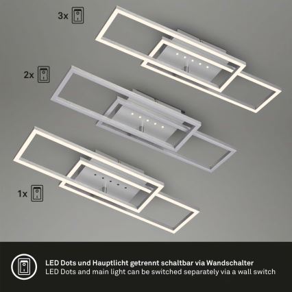 Brilo - LED dimbar taklampa LED/30W/230V 3000K mattkrom