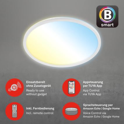 Brilo - LED Dimbar taklampa SLIM LED/22W/230V 2700-6500K Wi-Fi Tuya + fjärrkontroll
